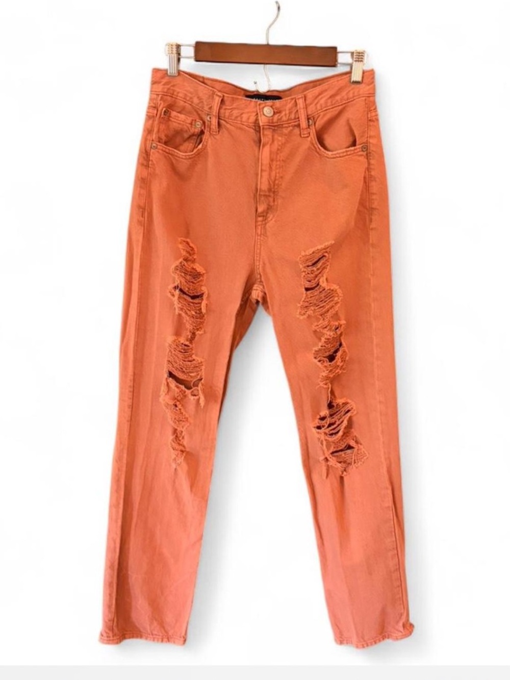 Aeropostale Coral 90s Super High Rise Distressed Baggy Jeans | Size 8 - Picture 3 of 8